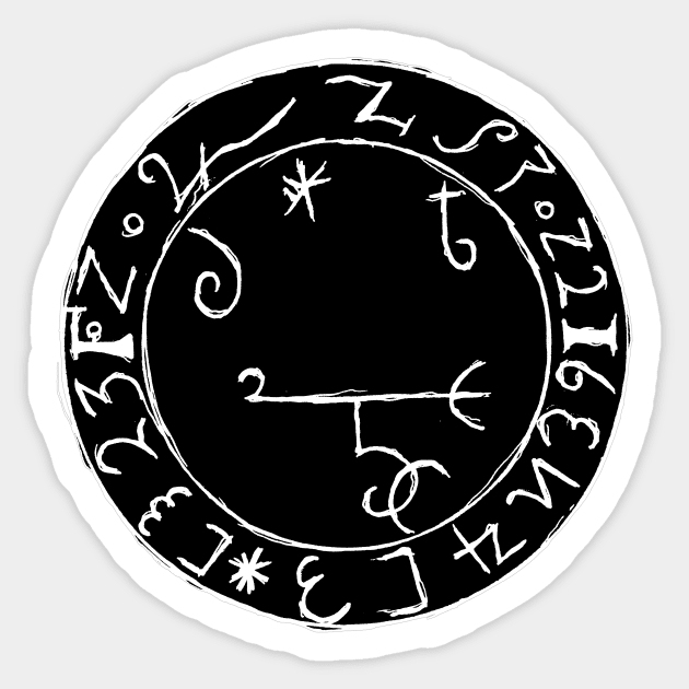 Beelzebub Circle from Grimorium Verum (white) Sticker by MacSquiddles